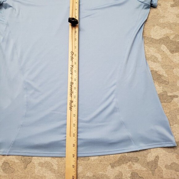 Under Armour Golf Polo Top Womens Large Blue Heatgear Short Sleeve Branded - Picture 11 of 12